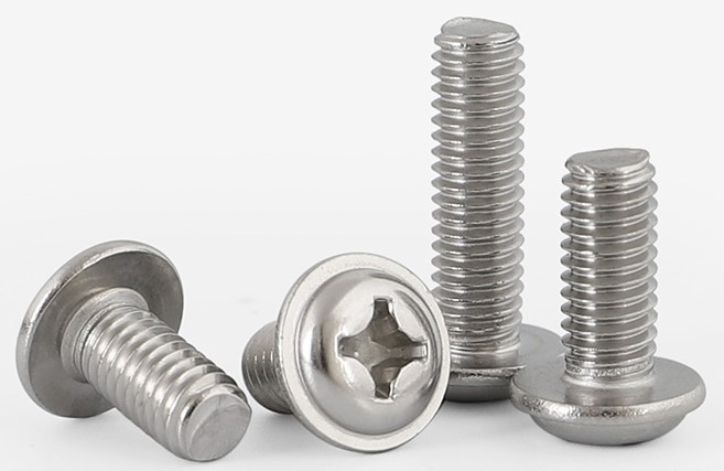 不銹鋼十字圓頭帶墊螺釘